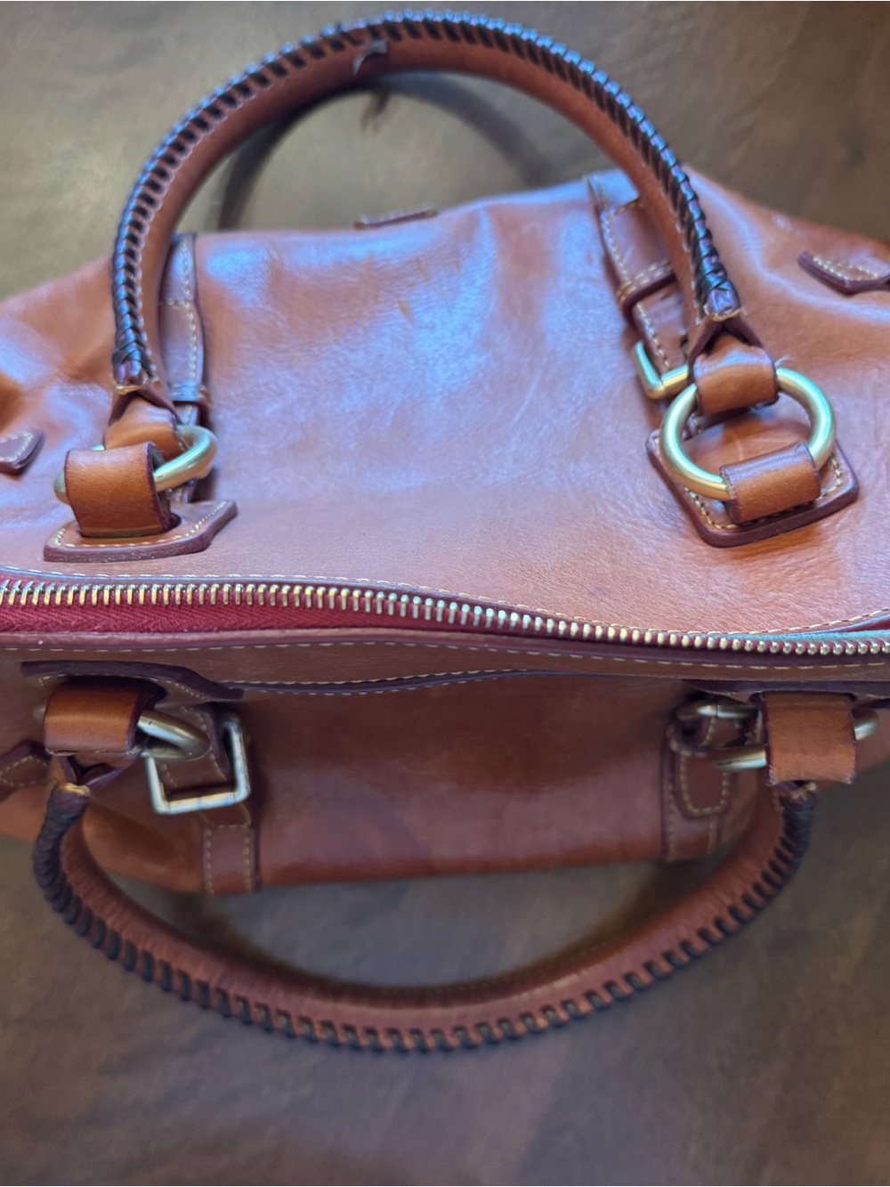 Dooney & Bourke Brown Leather Top-Handle Satchel